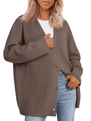 LILLUSORY Women's Oversized Fall Cardigan Sweater Chunky Jackets 2026 - color: Nutmeg, size: Small