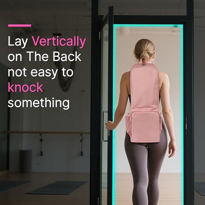 Yoga Mat Bag Carrier Backpack with Multi Pockets - color: Pink
