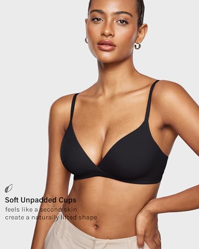 INLYRIC Women's Triangle Bralette Unlined - color: Black, size: Small