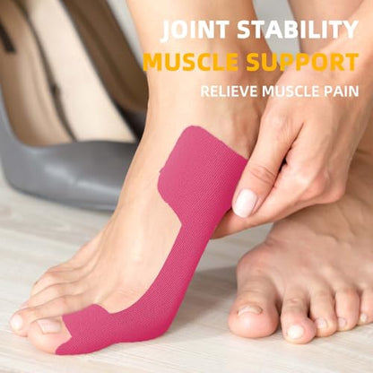 Precut Kinesiology Tape for Bunion, 40 Pcs, Pink - color: Pink