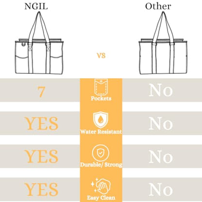 NGIL Work Tote Bag with Exterior Pockets - color: Mint Nurse Life