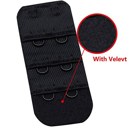Wingslove Womens Bra Extender Bra Band Breathing room 3pcs-Pack Multi-size - color: Black, 2 Hook 3/8 Inch