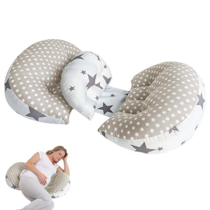 Adjustable Cotton Pregnancy Wedge Body Pillow, Maternity Pillow for Moms - color: Grey