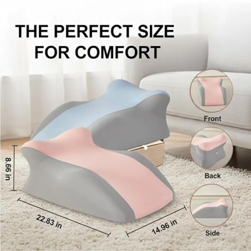 SmileQueen Memory Foam Wedge Pillow for Reading, Legs, Back Support - color: Blue