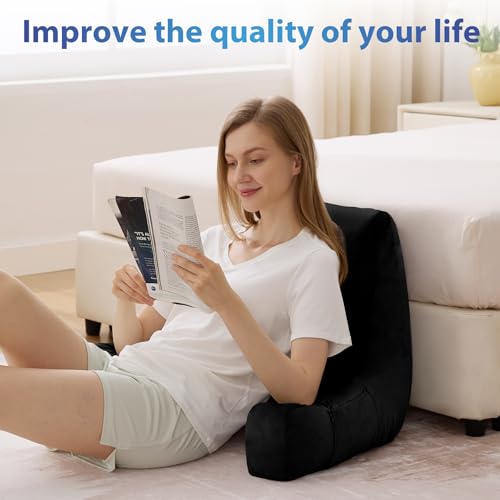 IPYNBAP Back Pillow for Bed Sitting up, Reading Pillow, 18 Inch, Black - color: Black, size: Small(18inch)