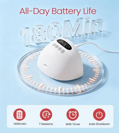 NCVI Wearable Breast Pump Hands Free for Mom Office, Home or Travel (White)