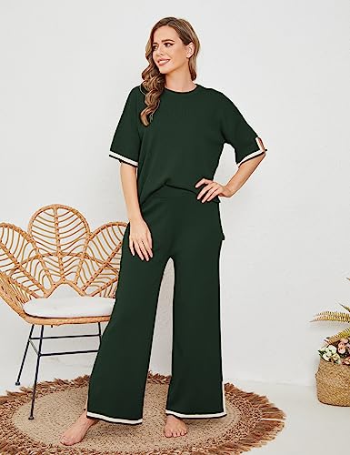 Tanming Women's Sweater Sets 2 Piece Lounge Set Tracksuits - color: Army Green, size: Large
