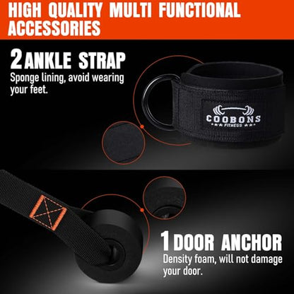 Resistance Bands with Handles, 175lb Exercise Bands for Working Out - color: 225LBS Black Orange