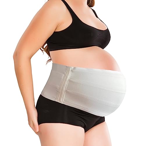 MaternaBelt FlexaMed Maternity Pregnancy Belly Support Belt Brace, White XL - size: x-large, 46"-54"