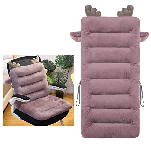 ELFJOY Desk Chair Cushion for Dorm Chair with Back Support 85x45cm Purple - color: Purple, size: 33x18 Inch (Pack of 1)