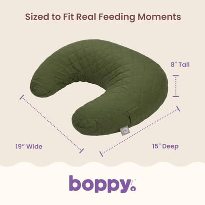 Boppy Nursing Pillow, Luxe Ergonomic Breastfeeding & Baby Feeding Support - color: Luxe - Quilted Moss
