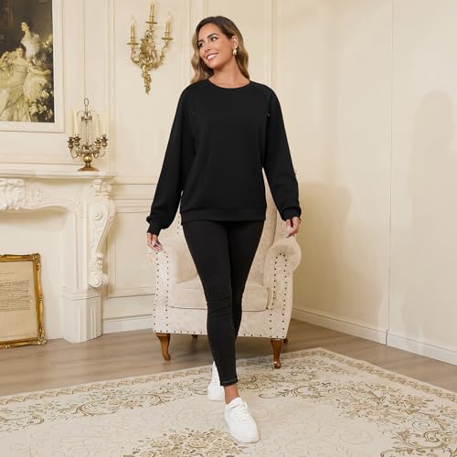 DEBELLY Nursing Friendly Sweatshirt for Breastfeeding Dual Zippers - color: Black, size: X-Large