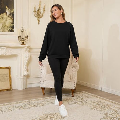 DEBELLY Nursing Sweatshirt for Breastfeeding Friendly Sweater Dual Zippers - color: Black, size: Large