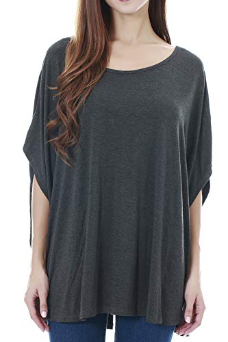 Smallshow Women's Nursing Top Maternity Poncho for Breastfeeding - color: Dim Grey
