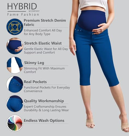 Hybrid & Company Women's Maternity Capri Pants - color: Capri-navy, size: Small