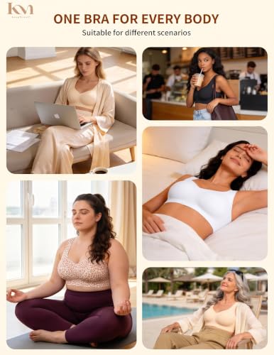 Wireless Pullover Sleep Bras for Women Seamless No Underwire T Shirt Bra - color: White, size: Medium