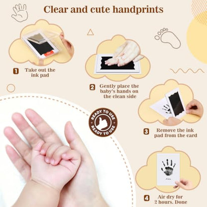 Nabance Baby Footprint Kit, Inkless Baby Hand and Footprint Kit, 4 Pack - size: 4-Pack, Regular 2.3" x 3.7"