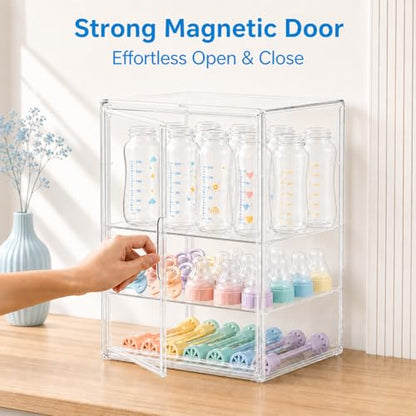 Baby Bottle Storage Organizer for Countertop Cabinet - size: X-Large: 15.35" x 9.84" x 11.42"