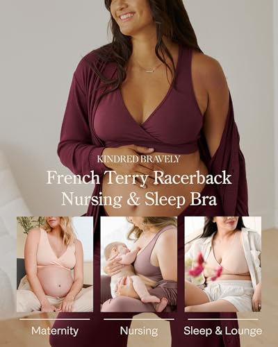 Kindred Bravely French Terry Racerback Nursing & Sleep Bra, Maternity Bra - color: Grey Heather, size: Medium