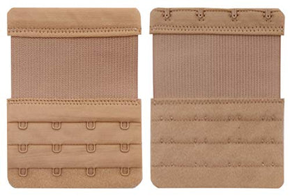 Tamlien 4 Hook Bra Extenders,Stretchy Soft Comfortable Bra Strap Extender - color: Skin Color
