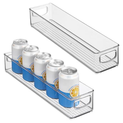 iDesign Slim Clear Plastic Storage Bin, Extra Long Narrow Stackable Organizer for Kitchen and Pantry, 2-Pack - style: Pack of 2