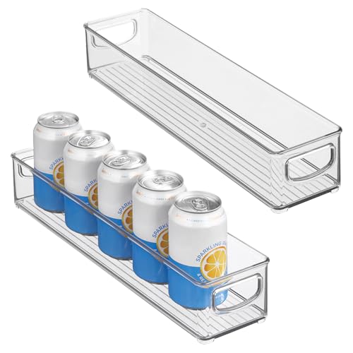 iDesign Slim Clear Plastic Storage Bin, Extra Long Narrow Stackable Organizer for Kitchen and Pantry, 2-Pack - style: Pack of 2