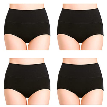 Cotton Panties High Waisted C Section Recovery Postpartum Soft Full Coverage Underwear for Women(7 Pack) - color: Black, size: XX-Large
