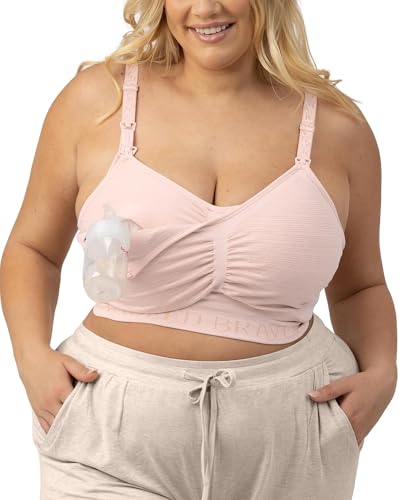 Kindred Bravely Sublime Hands Free Pumping & Nursing Bra, Wireless - color: Pink Heather, size: X-Large