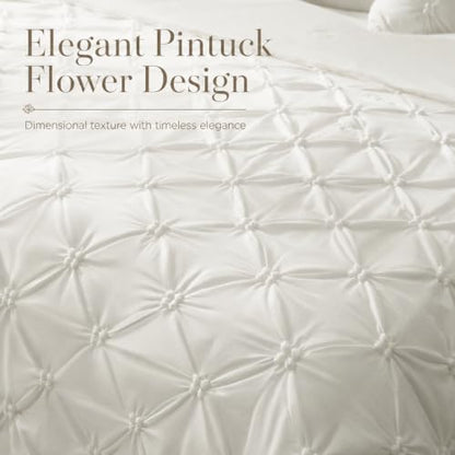 Amélie Home Elegant Pintuck Cooling Comforter King Size, Pearl White - color: Pearl White, size: King/Cali King (106''x90'')