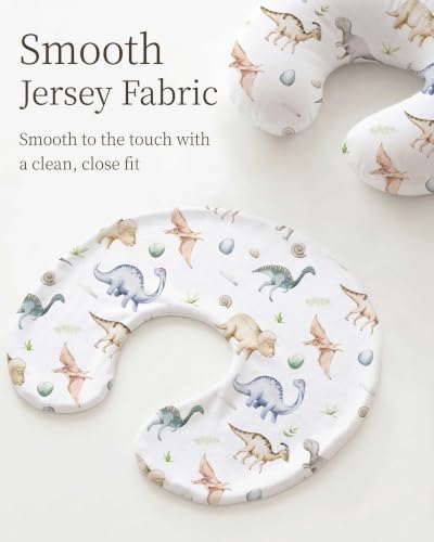 Nursing Pillow Covers 2 Pack, Stretchy Breastfeeding Pillow Covers for Baby - color: Dino Pals