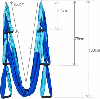 Aerial Yoga Swing Set, Ultra Strong Hammock Trapeze Extension, Antigravity Ceiling Hanging Sling Inversion Exercises - color: Black