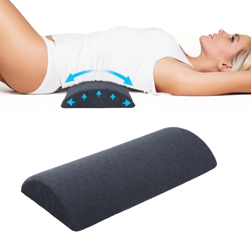 Cozyhealth - 2.95" H*18.7" L - Soft Small Lumbar Pillow for Sleeping, Memory Foam Back Lumbar Support Cushion for Lower Back Pain Relief Bed Waist Sleep Support Pillow for Side, Back(Dark Grey, Small) - color: Dark Grey, size: Small