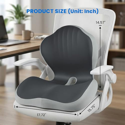 Ergonomic Seat Cushion for Office Chairs Lumbar Support Pillow, Gray - color: Gray