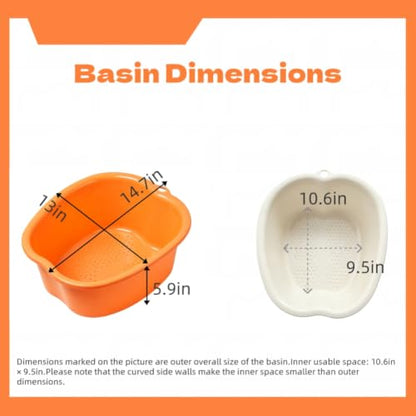 Ytterbium Foot Soaking Basin, Large Massage Foot Soaking Tub-Orange - color: Orange