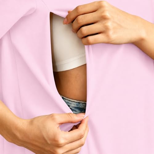 Oversized Nursing Shirts for Breastfeeding Friendly Zipper Nursing Shirt Maternity Mama Breast Feeding Tops - color: Light Pink, size: X-Large