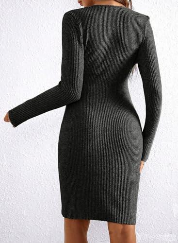 BLENCOT Maternity Dress Fall Long Sleeve Wrap Bodycon Pregnancy Dresses - color: Black, size: Medium