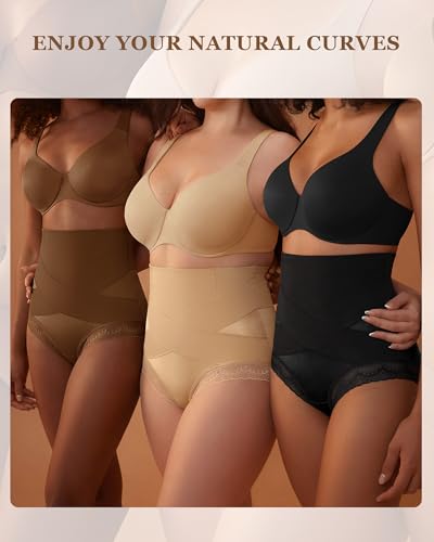 MEIYATING Women's High Waisted Underwear Tummy Control Postpartum Panties - color: Black, size: Large