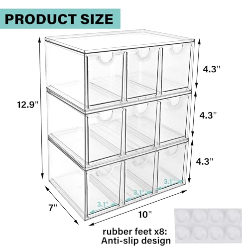 Prsildan Craft Art Supply Organizer Stackable Storage Drawer with 9 Drawers - size: Stackable-9 Drawers