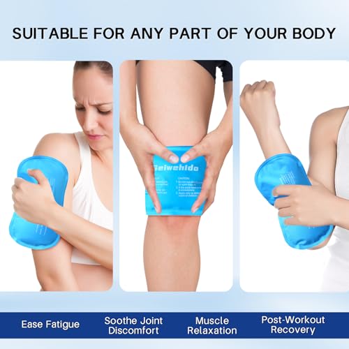 Ice Packs for Injuries Reusable Gel 2 Hot Cold Compress Therapy Pack - color: Blue, size: Medium 10 X 5.5 Inch
