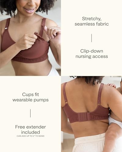 Kindred Bravely Simply Sublime Nursing Bra, Wireless Maternity Bra - color: Black, size: X-Large