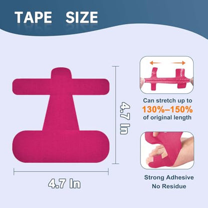 Precut Kinesiology Tape for Bunion, 40 Pcs, Pink - color: Pink