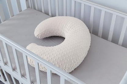 Dots Nursing Pillow Cover, Plush Breastfeeding Pillow Case - color: Sand