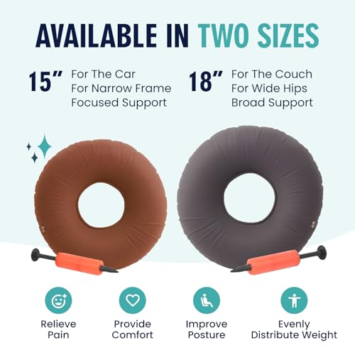 Dr. Frederick's Original Inflatable Donut Pillow, Tailbone Pain, 15 in, Red - size: 15 Inches - Red