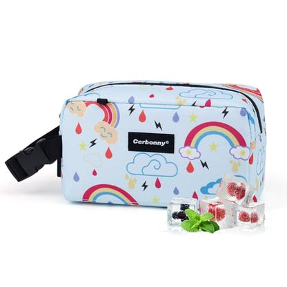 Cerbonny Small Cooler Bag,Freezable Lunch Bag,Built-In Ice Pack - color: Blue-Rainbow
