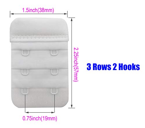 Tamlien Bra Extender 2 Hook/3 Hook/4 Hook/5 Hook, Soft and Comfortable Bra Extension - color: Bra Extender 2 Hooks-white