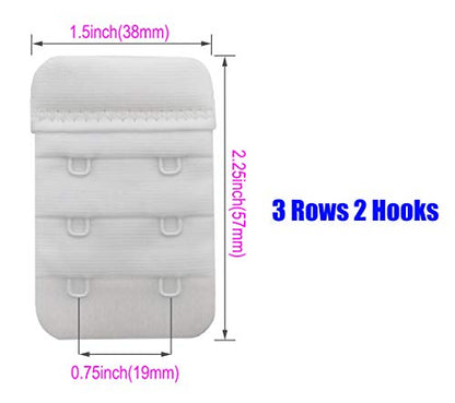 Tamlien Bra Extender 2 Hook/3 Hook/4 Hook/5 Hook, Soft and Comfortable Bra Extension - color: Bra Extender 2 Hooks-white