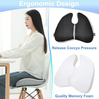 Travel Seat Cushion For Airplane, Small Foldable Hemorrhoid Pillow - color: Dark Gray