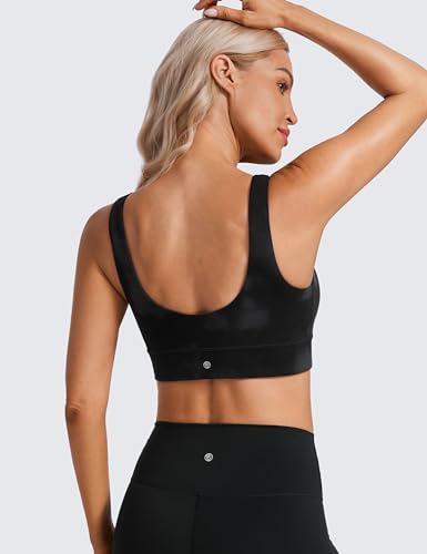 CRZ YOGA Butterluxe U Back Sports Bras - color: Black Tie Dye, size: Medium