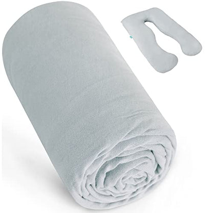 Pregnancy Pillow Cover U-Shaped 100% Cotton (ONLY Pillowcase), Grey - color: Grey, size: U-Shape