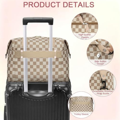 Pritent Diaper Bag Tote Waterproof Maternity Baby Bags with Pacifier Case - color: Plaid, size: Medium